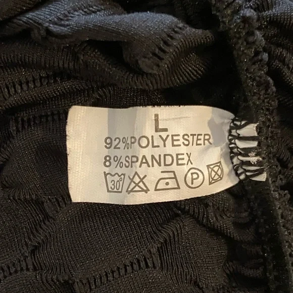 Black Ruched Back Leggings Size Large - Picture 3 of 3